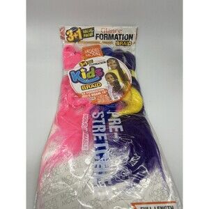 Model Model Glance Kids Braid 4X Formation 32in Citrus-Mix Pre-Stretched Hair